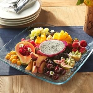 Princess House Clear Glass Square Serving Platter - Transparent